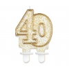 Świeczka 40 złotay kontur 8 cm 63117