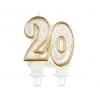 Świeczka 20 złoty kontur 8 cm 15076