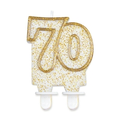 Świeczka 70 złoty kontur 8 cm 63123