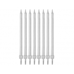 Świeczki Srebrne 8 szt 10 cm 12995
