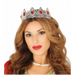 Diadem srebrny z rubinami 13585