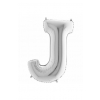 Litera srebrna J z helem 102 cm 62999