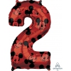 Cyfra Mickey 2 z helem 66 cm 01326 czerwona