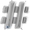 Symbol srebrny # z helem 102 cm 64795 hashtag