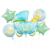 Bukiet balonów z helem 43188 Wózek  Baby Boy niebieski