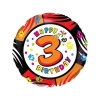 Balon foliowy z helem 10566 Trzecie urodziny 18 cali Balon foliowy z helem 10566 Trzecie urodziny 18 cali