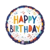 Balon foliowy z helem 63598 Happy Birthday 18 cali Balon foliowy z helem 63598 Happy Birthday 18 cali