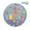 Balon foliowy z helem 65400 Happy Birthday 18 cali