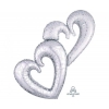 Balon foliowy z helem 13025 Serce Podwójne 134 cm