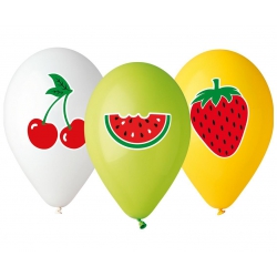 Balony gumowe owoce 13"/5 szt 32108