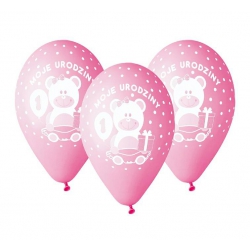 Balony gum. 1 urodziny 12"/5 szt. 63029