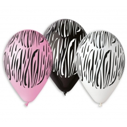 Balony gumowe 5 szt 31630 zebra 12 cali