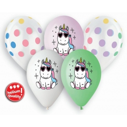 Balony jednorożec 13 cali 5 szt 34148