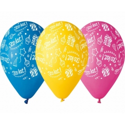 Balony gumowe sto lat 12"/5 szt 31885