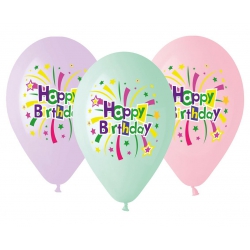 Balony gumowe 13"/5 szt 31916 happy  birthday