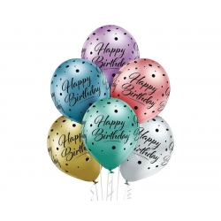 Balony gumowe metaliki 12"/6 szt. 05990  Haoppy Birthday
