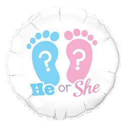 Balon foliowy z helem 70765 He or She 18 cali
