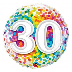 Balon foliowy z helem 95103 Trzydzieste Urodziny 18 cali