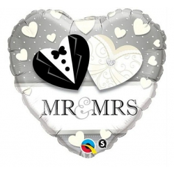 Balon foliowy z helem 57612 Mr & Mrs 18 cali