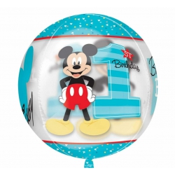 Balon foliowy z helem 43466 Myszka Miki pierwsze urodziny16 cali