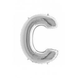 Litera srebrna C z helem 102 cm 62296