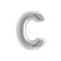 Litera srebrna C z helem 102 cm 62296