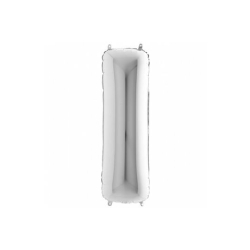Litera srebrna I z helem 102 cm 66289