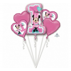 Bukiet balonów z helem 43794 Minnie 1 urodziny