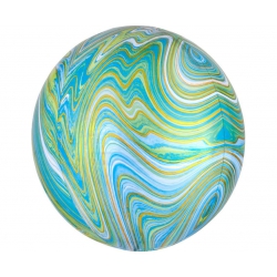Balon foliowy z helem 13930 kula niebiesko zielona 38 cm