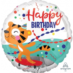 Balon foliowy z helem 12940 tygrysek happy birthday 18cali