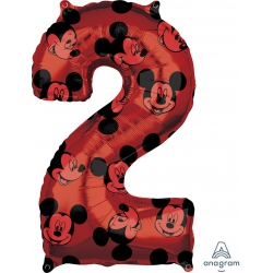 Cyfra Mickey 2 z helem 66 cm 01326 czerwona