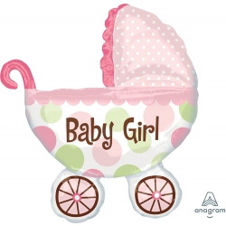 Balon foliowy z helem 78969 wózek Girl 79x71 cm