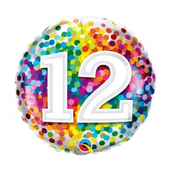 Balon foliowy z helem 35207 Dwunaste urodziny 18 cali