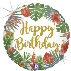 Balon foliowy z helem 68057 Tropical birthday 18 cali