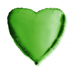 Balon z helem FX serce zielone 66847 18 cali
