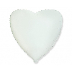 Balon z helem FX serce białe 48918 18 cali
