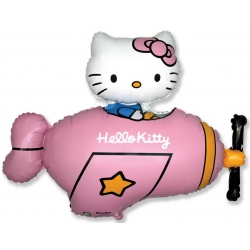 Balon foliowy z helem 09102 Hello Kitty  w samolocie 77 x 92 cm