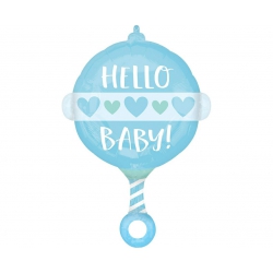 Balon foliowy z helem 15590 Grzechotka niebieska 24 cale