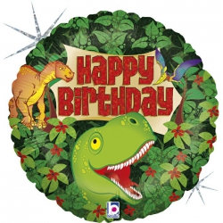 Balon foliowy z helem 67474 Happy  Birthday Dinozaur 18 cali