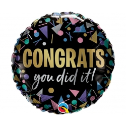 Balon foliowy z helem 74497 Congrats  you did it 18 cali