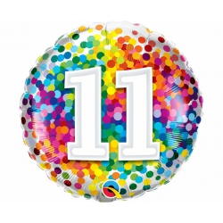 Balon foliowy z helem 35153 Jedenaste urodziny 18 cali