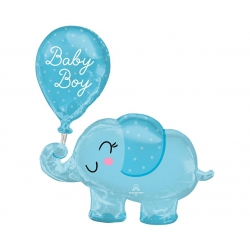 Balon foliowy z helem 35086 Słonik z  balonem Baby Boy, 31 cali