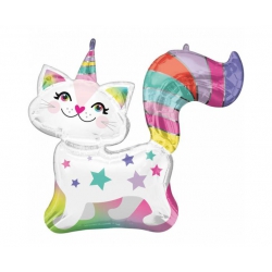 Balon foliowy z helem 12162 Kot Jednorożec 31 cali