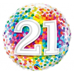 Balon foliowy z helem 95042 Dwudzieste  pierwsze urodziny 18 cali