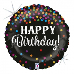 Balon foliowy z helem 65728 Happy  Birthday  18 cali