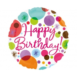 Balon foliowy z helem 81624 Happy Birthday 18 cali