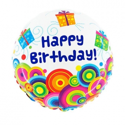 Balon foliowy z helem 10002 Happy Birthday  21 cali