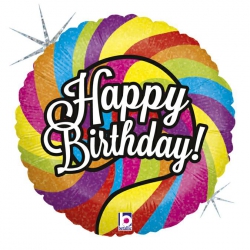 Balon foliowy z helem 60150 Happy Birthday 18 cali