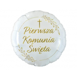 Balon foliowy z helem 70641 Pierwsza Komunia Święta 18 cali