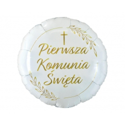 Balon foliowy z helem 70641  Pierwsza Komunia Święta 18 cali